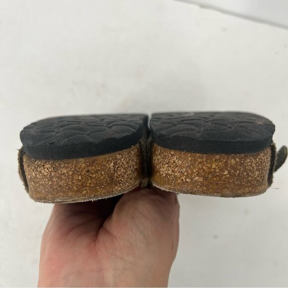 Birkenstock Washed Metallic Suede Boston Clogs with Gold Buckle - Picture 7 of 9